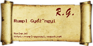 Rumpl Gyöngyi névjegykártya